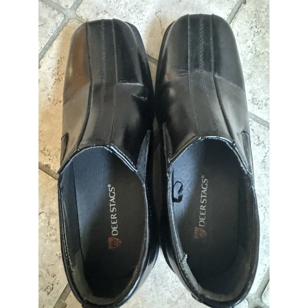 Deer Stags Dress Shoes Boys Size 1.5 Slip-On Black‎